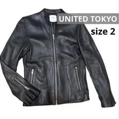 UNITED TOKYO シングルライダースジャケット ラムレザー ブラック