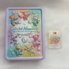 ディズニーシー ダッフィー＆フレンズ 20周年 カラフルハピネス 缶