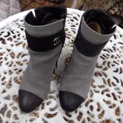 シャネル スエードブーツ 大幅【お値下げ】約7.5cmヒール