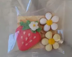 お菓子　焼き菓子　手作り　アイシングクッキー　お配り　プチギフト　いちご　赤