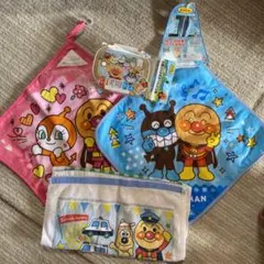 アンパンマン ループ付タオル 2枚　フェイスタオル1枚　お弁当箱　入園準備