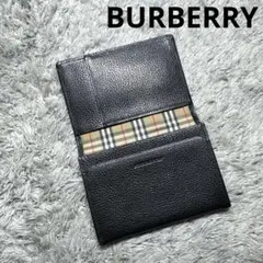 BURBERRY バーバリー カードケース 名刺入れ レザー ノバチェック 黒