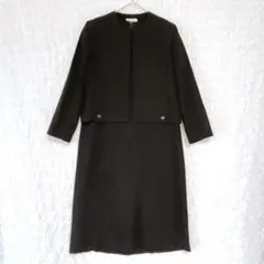 2449 ロベルトカプッチ　ブラックフォーマル　夏　ワンピース　ノーカラー11号