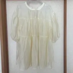 LAKOLE アイボリー 五分袖ブラウス M