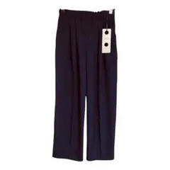 新品・訳あり】Utao: ウタオ 麻調カーブパンツ ワイドパンツ　M ネイビー