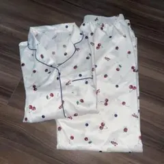 GU サテンパジャマ長袖L チェリー柄