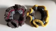 ★かぎ編みシュシュ 2個セット｜ハンドメイド