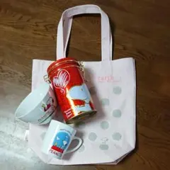 まとめ売り スヌーピー 食器、トートバック、お菓子缶 4点セット
