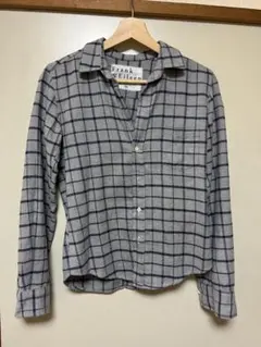 ひ*じ様 フランクアンドアイリーン　 グレー　チェックシャツ　xs