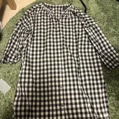 POU DOU DOU チェック柄七分袖ワンピース
