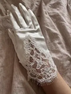 ホワイトサテンウェディンググローブ