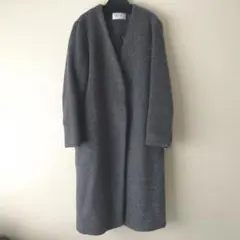 FRAY I.D ウール混ノーカラーコート　グレー