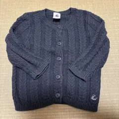 PETIT BATEAU 深緑色カーディガン 12m/74cm