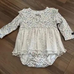 futafutaフタフタチュール花柄ロンパース