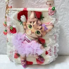 バレーリーナリトルサンダーちゃんサコシュ　コヤンイサムチョン　ふわふわいちご起毛