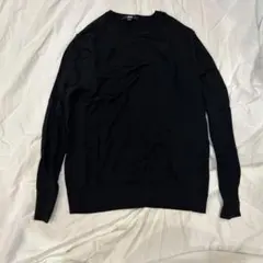 ユニクロ メリノウール サマーセーター ブラック