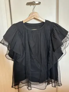 ROPÉ PICNIC ブラック フリルトップス 38