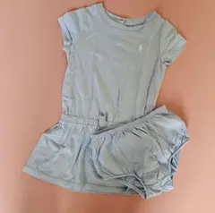 RalphLauren 水色ワンピースとブルマのセット 12M/80