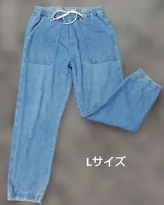 デニム　ジーンズ Lサイズ　ウエスト紐