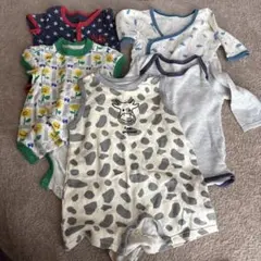 ベビー肌着ロンパースセット 多色 50〜80cm