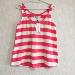 PETIT BATEAU ボーダー タンクトップ ピンク ホワイトのサムネイル