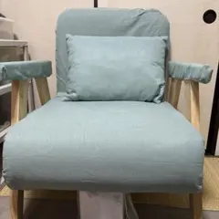 ミントグリーン 布製 1人掛けソファ