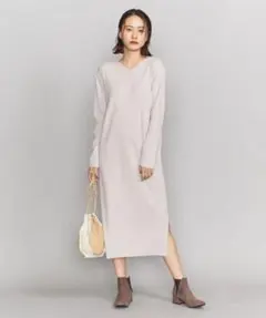 ユナイテッドアローズ　BY リブフロントボタンマキシワンピース -2WAY-о