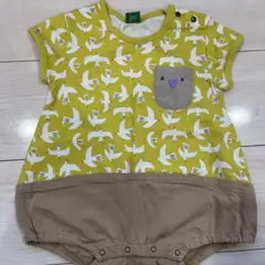 鳥プリントロンパース 95cm以下