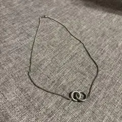 シルバー 二重リング ネックレス