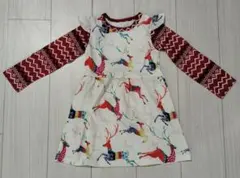 トナカイ柄 ワンピース　春・秋用　120〜140cm