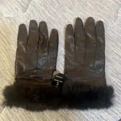 ブラックレザー手袋 ファー付き　お値下げします。