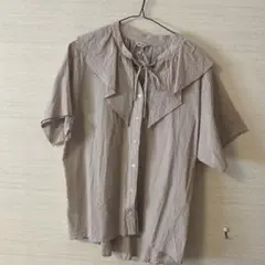 サマンサモスモス　半袖 ブラウス　りぼん　コットン　夏