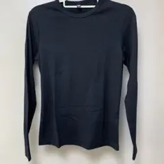 ユニクロ　ソフトリブクルーネックT/長袖 ブラックLサイズ