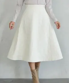 ボトムス フレアスカート Aライン　Lサイズ　ホワイト