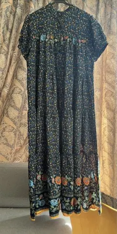 melange 花柄 半袖ロングワンピース