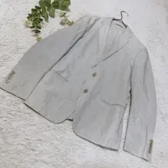 Calvin Klein ストライプジャケット　36　麻混　メンズ　薄手