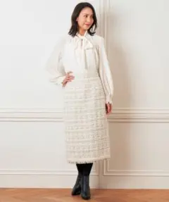 定価7万 ANAYI ホワイトラメツイードスカート