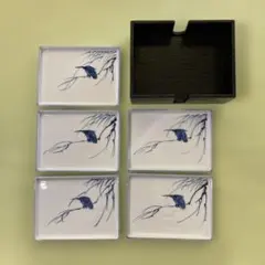 青い鳥デザインの小皿セット