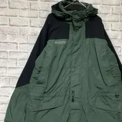 コロンビア　マウンテンパーカー中綿　カーキL ロゴ刺繍アウトドア0116