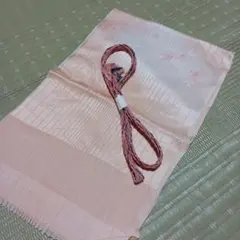 帯揚げ帯締めセット　夏物　正絹　もみじ　オレンジぼかし