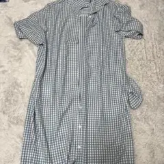 チェック柄 半袖シャツワンピース
