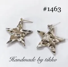 ハンドメイドピアス #1463 シルバースター