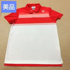YONEX バドミントン ゲームシャツ 赤/白 ストライプ　レディースSサイズ