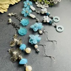 ライトブルーフラワーピアス❷ まとめ売り