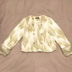 【送料込み、美品】ファーコート　フェイクファー　アウター　ボレロ丈　上着