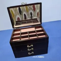 GENTIE SHOKAI ウッドジュエリーボックスアクセサリーケースミラー付き