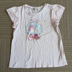 エニィファム　リトルツインスターズ キキララ 袖レースTシャツ 120