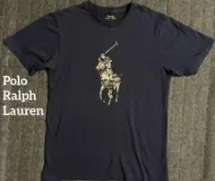 ラルフローレン　ビッグポニー　迷彩ポニー　ネイビー Tシャツ ビッグプリント