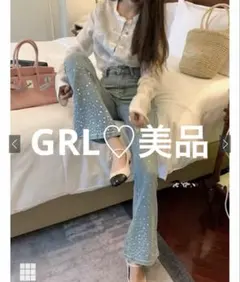 GRL♡ビジューデニムフレアパンツ at2310のサムネイル