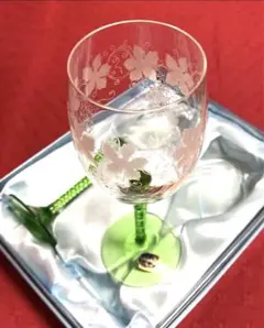 ワイングラス　チェコスロバキア　　　　　　　　　　　　　　ボヘミアグラス　2客